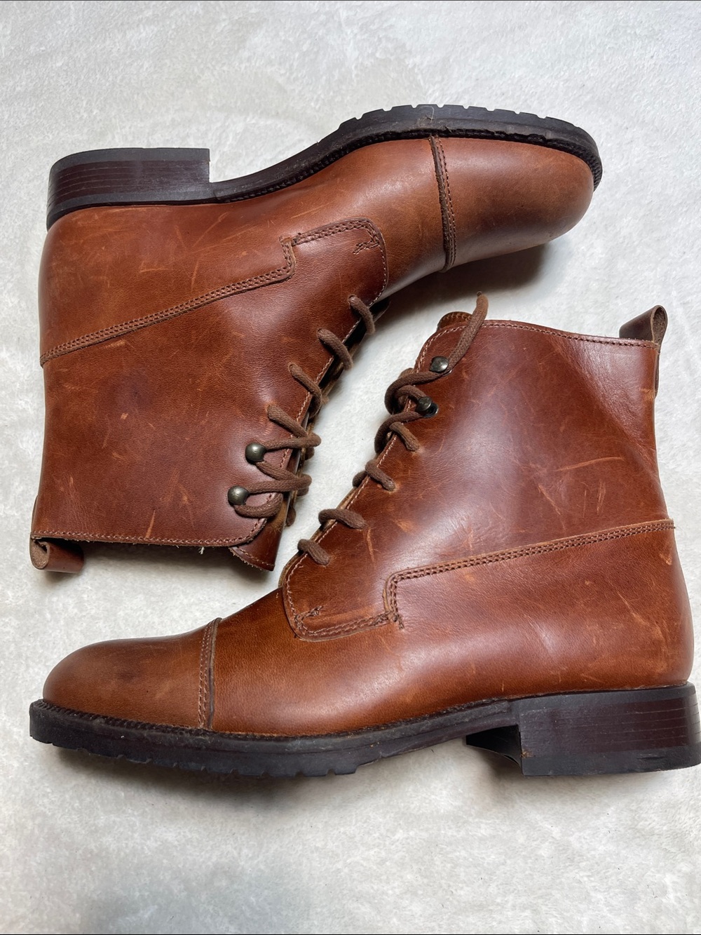 Timberland Vintage Women's Brown Leather Lace-Up Ankle Boots Size 7